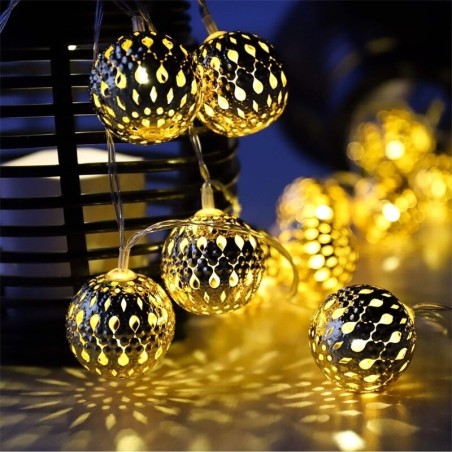 LED string - silver metal balls - battery powered - Christmas / garden decorationLights & lighting