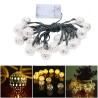 Fio de LED - bolas de metal prateado - alimentado por bateria - decoração de Natal / jardim