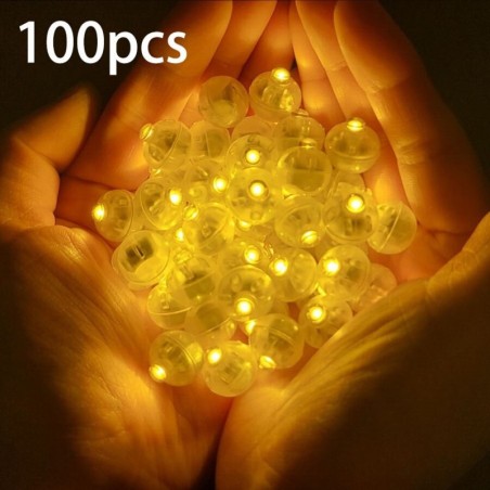 Bolas luminosas LED RGB redondas - luz de festa / balão - 100 peças