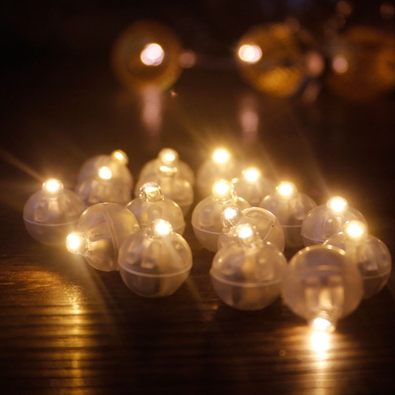 Bolas luminosas LED RGB redondas - luz de festa / balão - 100 peças