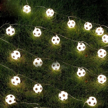 Guirlanda de cordão de LED - com bolas de futebol - alimentada por bateria