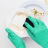 Luvas nitrílicas descartáveis - polivalentes - impermeáveis - verdes - 100 peças