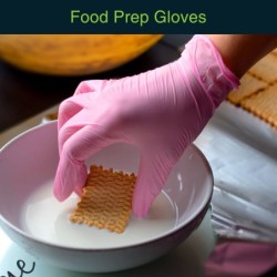 Luvas de vinil descartáveis - multiuso - à prova d'água - grau alimentício - rosa - 100 peças