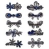 Gancho de cabelo elegante - cristais azuis - flores - borboletas - laços