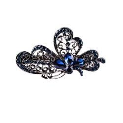 Gancho de cabelo elegante - cristais azuis - flores - borboletas - laços