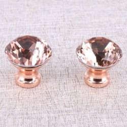 Rose gold furniture handles - knobs with crystal - 10 piecesFurniture
