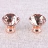 Puxadores para móveis em ouro rosé - puxadores com cristal - 10 peças