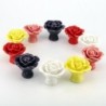 Puxadores para móveis de cerâmica - puxadores em forma de rosas - 10 peças