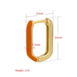 Golden rectangle earrings - colorful enamelEarrings