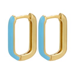 Golden rectangle earrings - colorful enamelEarrings
