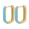 Golden rectangle earrings - colorful enamelEarrings