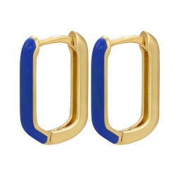 Golden rectangle earrings - colorful enamelEarrings