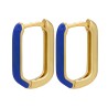 Golden rectangle earrings - colorful enamelEarrings