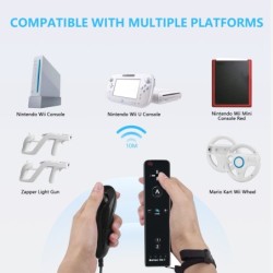 Controle remoto sem fio 2 em 1 - motion plus / Nunchuck - para Nintendo Wii / Wii U Joystick