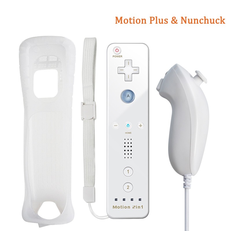 Controle remoto sem fio 2 em 1 - motion plus / Nunchuck - para Nintendo Wii / Wii U Joystick