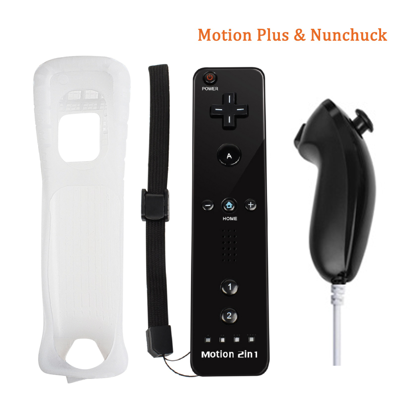 Controle remoto sem fio 2 em 1 - motion plus / Nunchuck - para Nintendo Wii / Wii U Joystick