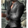 Camisa elegante de manga comprida - estampa geométrica
