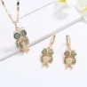 Conjunto joia dourado - com corujas de cristal - colar/brincos