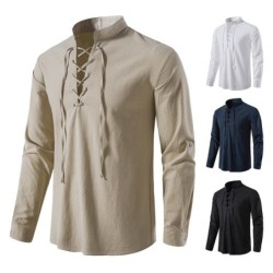 Camisa clássica de manga longa - decote amarrado