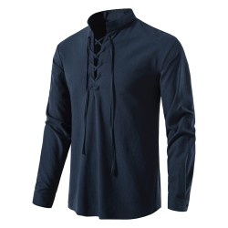 Camisa clássica de manga longa - decote amarrado