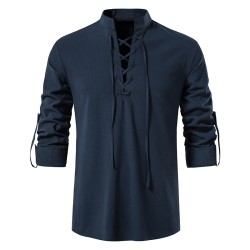 Camisa clássica de manga longa - decote amarrado