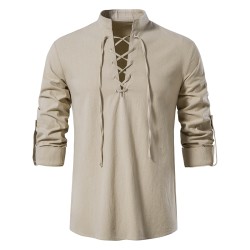 Camisa clássica de manga longa - decote amarrado