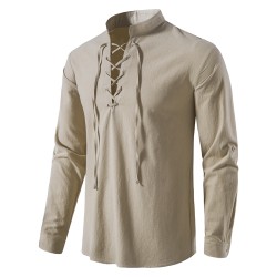 Camisa clássica de manga longa - decote amarrado