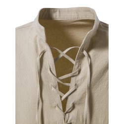 Camisa clássica de manga longa - decote amarrado