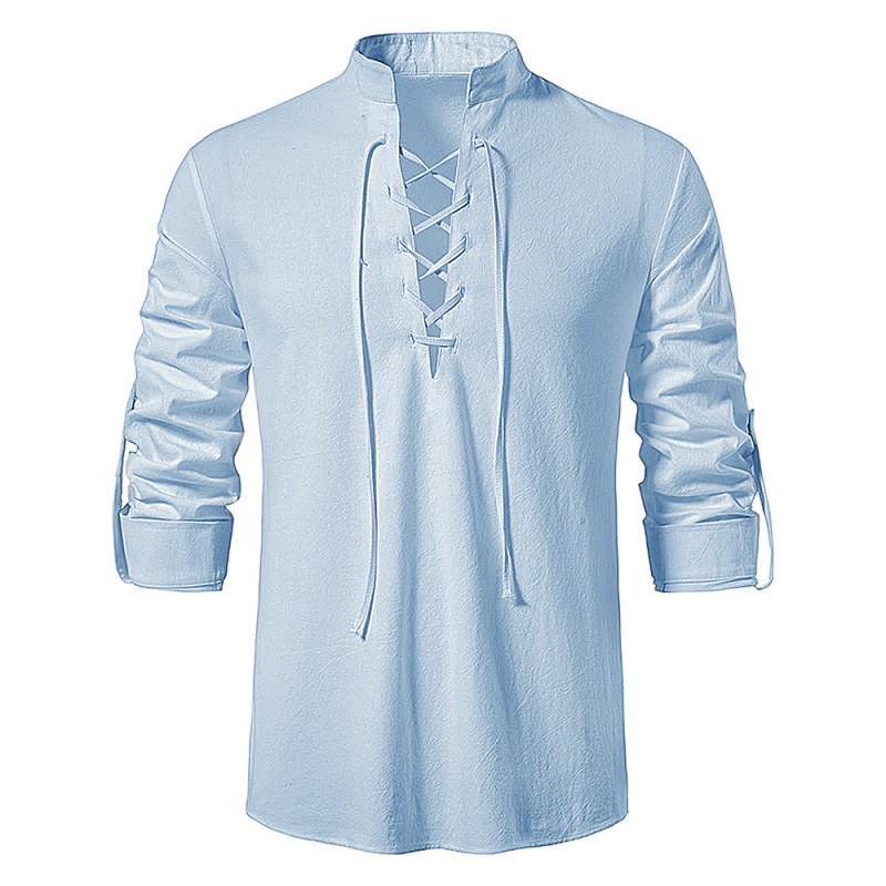 Camisa clássica de manga longa - decote amarrado