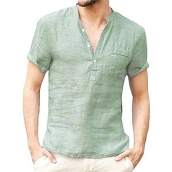 Camisa clássica de manga curta - decote abotoado