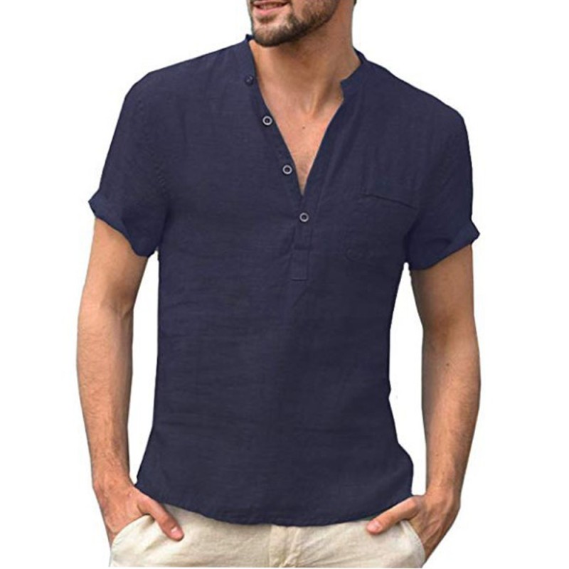 Camisa clássica de manga curta - decote abotoado