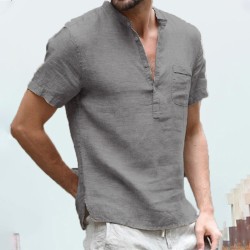 Camisa clássica de manga curta - decote abotoado