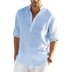 Camisa manga longa clássica - decote abotoado
