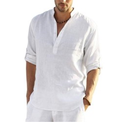 Camisa manga longa clássica - decote abotoado