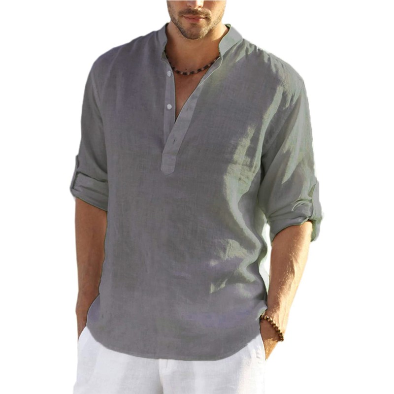 Camisa manga longa clássica - decote abotoado