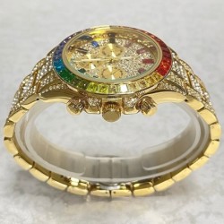MISSFOX - relógio de quartzo de luxo - diamantes arco-íris - à prova d'água