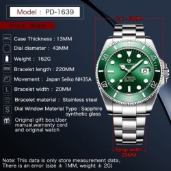 Pagani Design - automatic stainless steel watch - waterproof - blueWatches