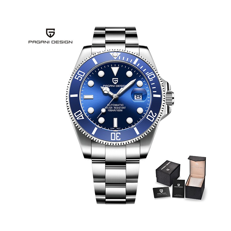 Pagani Design - automatic stainless steel watch - waterproof - blueWatches
