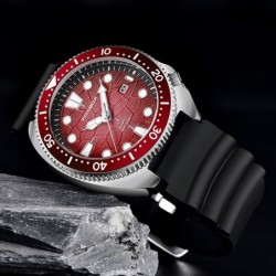 LIGE - stainless steel Quartz watch - waterproof - silicone strap - redWatches