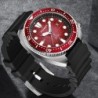 LIGE - stainless steel Quartz watch - waterproof - silicone strap - redWatches