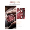 LIGE - stainless steel Quartz watch - waterproof - silicone strap - redWatches