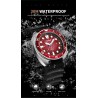 LIGE - stainless steel Quartz watch - waterproof - silicone strap - redWatches