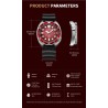 LIGE - stainless steel Quartz watch - waterproof - silicone strap - redWatches