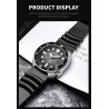 LIGE - relógio de quartzo de aço inoxidável - à prova d'água - pulseira de silicone - preto