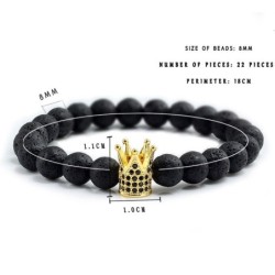 Black beaded bracelet - with a crownBracelets
