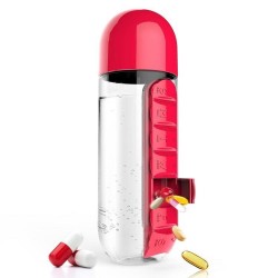 Organizador diário de comprimidos - caixa - garrafa de água - à prova de fugas - 600ml