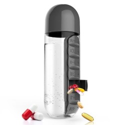 Organizador diário de comprimidos - caixa - garrafa de água - à prova de fugas - 600ml