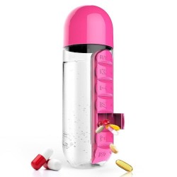 Organizador diário de comprimidos - caixa - garrafa de água - à prova de fugas - 600ml