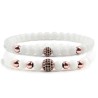 Pulseira de pedras brancas - bolas de cristal decorativas - 2 peças