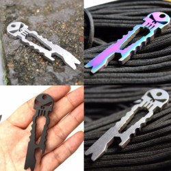 Multi-ferramenta de aço inoxidável - abridor de garrafas - pé de cabra - chave inglesa - com chaveiro - forma de caveira
